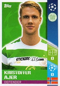 Sticker Kristoffer Ajer - UEFA Champions League 2017-2018 n. 555 - Topps