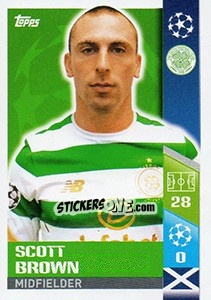 Sticker Scott Brown - UEFA Champions League 2017-2018 n. 556 - Topps