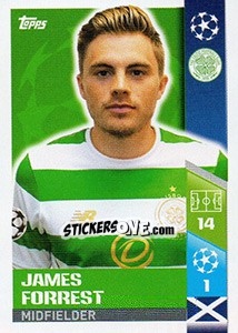 Sticker James Forrest - UEFA Champions League 2017-2018 n. 560 - Topps