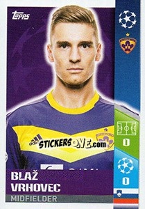 Sticker Blaž Vrhovec - UEFA Champions League 2017-2018 n. 574 - Topps