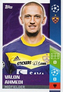 Sticker Valon Ahmedi - UEFA Champions League 2017-2018 n. 577 - Topps