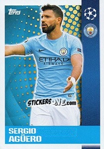 Sticker Sergio Agüero - UEFA Champions League 2017-2018 n. 592 - Topps