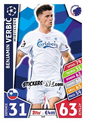 Sticker Benjamin Verbic - UEFA Champions League 2017-2018. Match Attax n. 300 - Topps