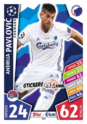 Sticker Andrija Pavlovic - UEFA Champions League 2017-2018. Match Attax n. 304 - Topps