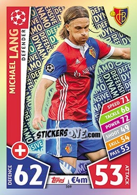 Sticker Michael Lang - UEFA Champions League 2017-2018. Match Attax - Topps