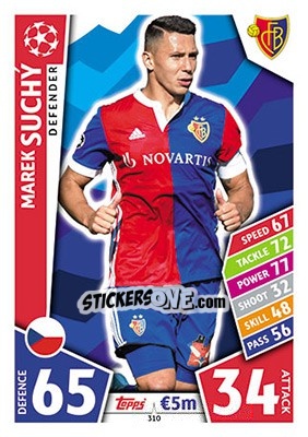 Sticker Marek Suchý - UEFA Champions League 2017-2018. Match Attax - Topps