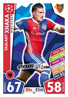 Figurina Taulant Xhaka - UEFA Champions League 2017-2018. Match Attax - Topps