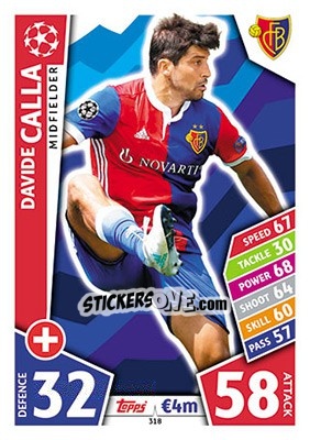 Figurina Davide Calla - UEFA Champions League 2017-2018. Match Attax - Topps