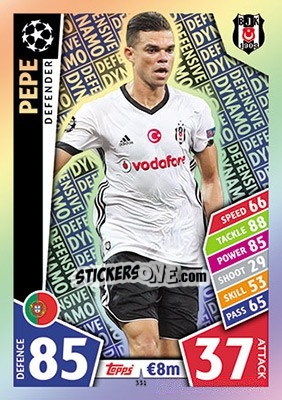 Figurina Pepe - UEFA Champions League 2017-2018. Match Attax - Topps