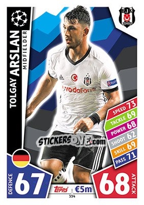 Sticker Tolgay Arslan - UEFA Champions League 2017-2018. Match Attax n. 334 - Topps