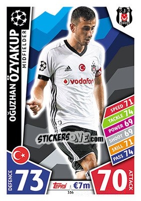 Sticker Oğuzhan Özyakup - UEFA Champions League 2017-2018. Match Attax - Topps