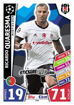 Sticker Ricardo Quaresma - UEFA Champions League 2017-2018. Match Attax n. 338 - Topps