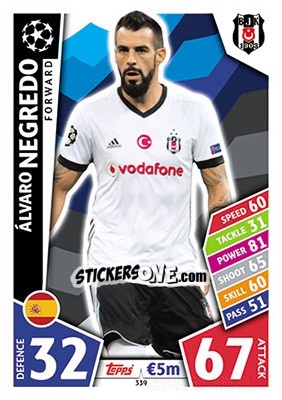 Sticker Álvaro Negredo - UEFA Champions League 2017-2018. Match Attax - Topps