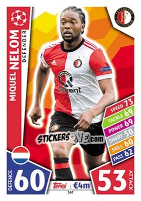 Sticker Miquel Nelom - UEFA Champions League 2017-2018. Match Attax n. 347 - Topps