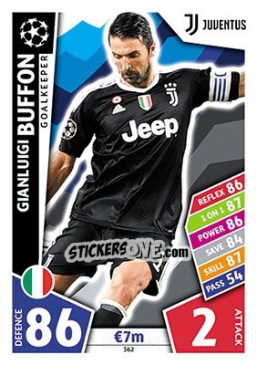 Sticker Gianluigi Buffon - UEFA Champions League 2017-2018. Match Attax n. 362 - Topps