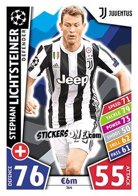 Sticker Stephan Lichtsteiner - UEFA Champions League 2017-2018. Match Attax - Topps