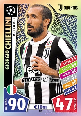 Sticker Giorgio Chiellini - UEFA Champions League 2017-2018. Match Attax - Topps