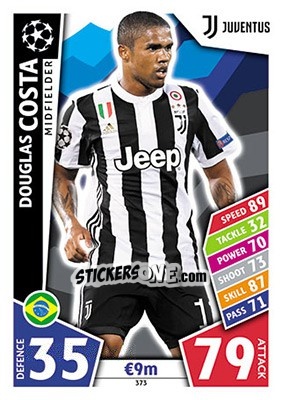 Sticker Douglas Costa - UEFA Champions League 2017-2018. Match Attax n. 373 - Topps