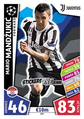 Sticker Mario Mandžukic - UEFA Champions League 2017-2018. Match Attax n. 377 - Topps