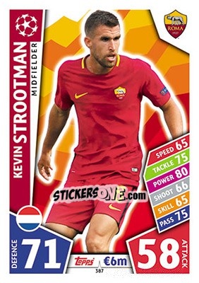 Sticker Kevin Strootman - UEFA Champions League 2017-2018. Match Attax n. 387 - Topps