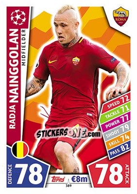 Sticker Radja Nainggolan - UEFA Champions League 2017-2018. Match Attax n. 389 - Topps