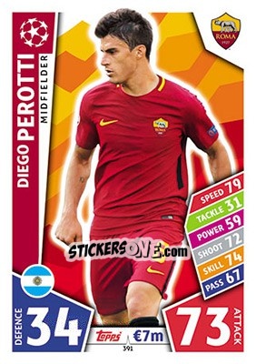 Sticker Diego Perotti - UEFA Champions League 2017-2018. Match Attax - Topps