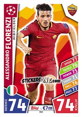 Sticker Alessandro Florenzi - UEFA Champions League 2017-2018. Match Attax - Topps