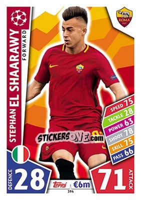Sticker Stephan El Shaarawy - UEFA Champions League 2017-2018. Match Attax n. 394 - Topps