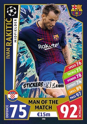 Sticker Ivan Rakitic - UEFA Champions League 2017-2018. Match Attax n. 398 - Topps