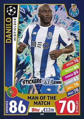 Sticker Danilo Pereira - UEFA Champions League 2017-2018. Match Attax - Topps