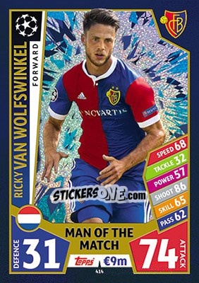 Sticker Ricky van Wolfswinkel - UEFA Champions League 2017-2018. Match Attax n. 414 - Topps