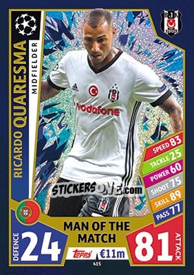Sticker Ricardo Quaresma - UEFA Champions League 2017-2018. Match Attax n. 415 - Topps