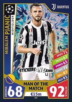 Cromo Miralem Pjanic - UEFA Champions League 2017-2018. Match Attax - Topps