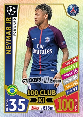Sticker Neymar Jr - UEFA Champions League 2017-2018. Match Attax - Topps