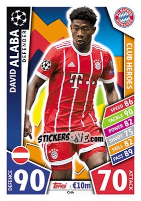 Sticker David Alaba - UEFA Champions League 2017-2018. Match Attax - Topps