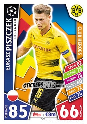 Sticker Lukasz Piszczek - UEFA Champions League 2017-2018. Match Attax - Topps