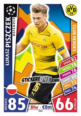 Sticker Lukasz Piszczek - UEFA Champions League 2017-2018. Match Attax n. CH5 - Topps