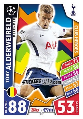 Sticker Toby Alderweireld - UEFA Champions League 2017-2018. Match Attax n. CH7 - Topps