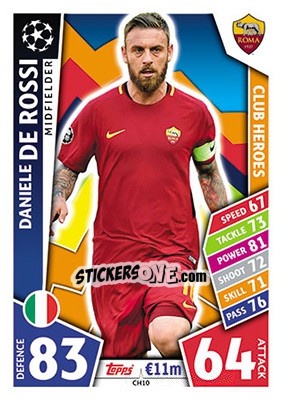 Sticker Daniele De Rossi - UEFA Champions League 2017-2018. Match Attax n. CH10 - Topps