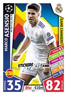 Sticker Marco Asensio - UEFA Champions League 2017-2018. Match Attax n. GC1 - Topps