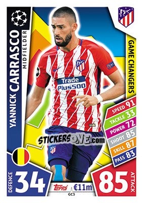 Sticker Yannick Carrasco - UEFA Champions League 2017-2018. Match Attax - Topps