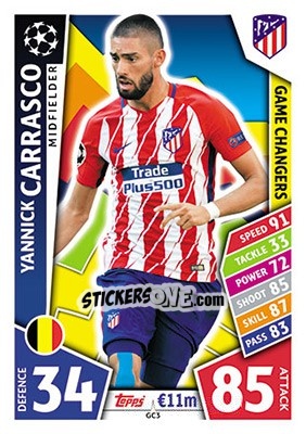 Sticker Yannick Carrasco - UEFA Champions League 2017-2018. Match Attax n. GC3 - Topps