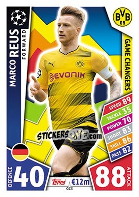 Sticker Marco Reus - UEFA Champions League 2017-2018. Match Attax n. GC5 - Topps