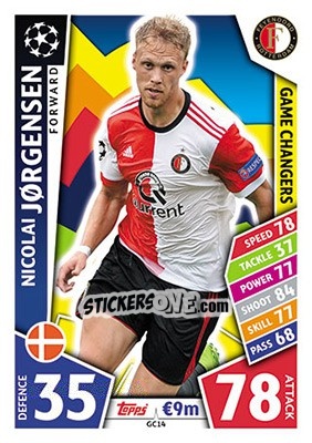 Sticker Nicolai Jørgensen - UEFA Champions League 2017-2018. Match Attax - Topps