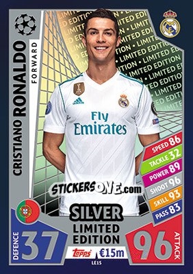 Sticker Cristiano Ronaldo - UEFA Champions League 2017-2018. Match Attax n. LE1S - Topps