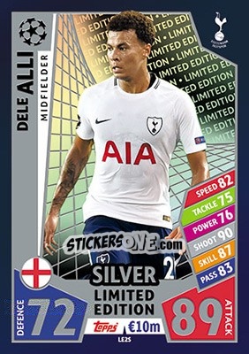Sticker Dele Alli - UEFA Champions League 2017-2018. Match Attax n. LE2S - Topps