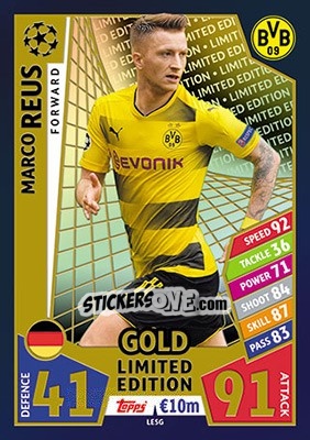 Sticker Marco Reus - UEFA Champions League 2017-2018. Match Attax n. LE5G - Topps