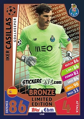 Sticker Iker Casillas - UEFA Champions League 2017-2018. Match Attax n. LE6B - Topps
