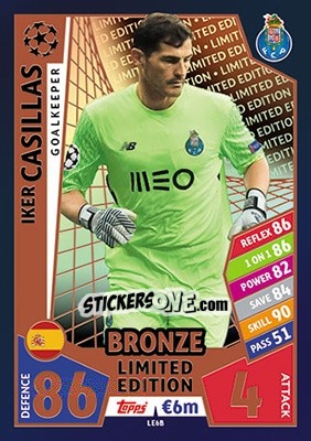 Cromo Iker Casillas - UEFA Champions League 2017-2018. Match Attax - Topps