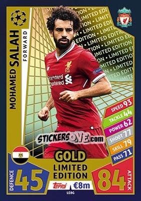 Sticker Mohamed Salah - UEFA Champions League 2017-2018. Match Attax n. LE8G - Topps